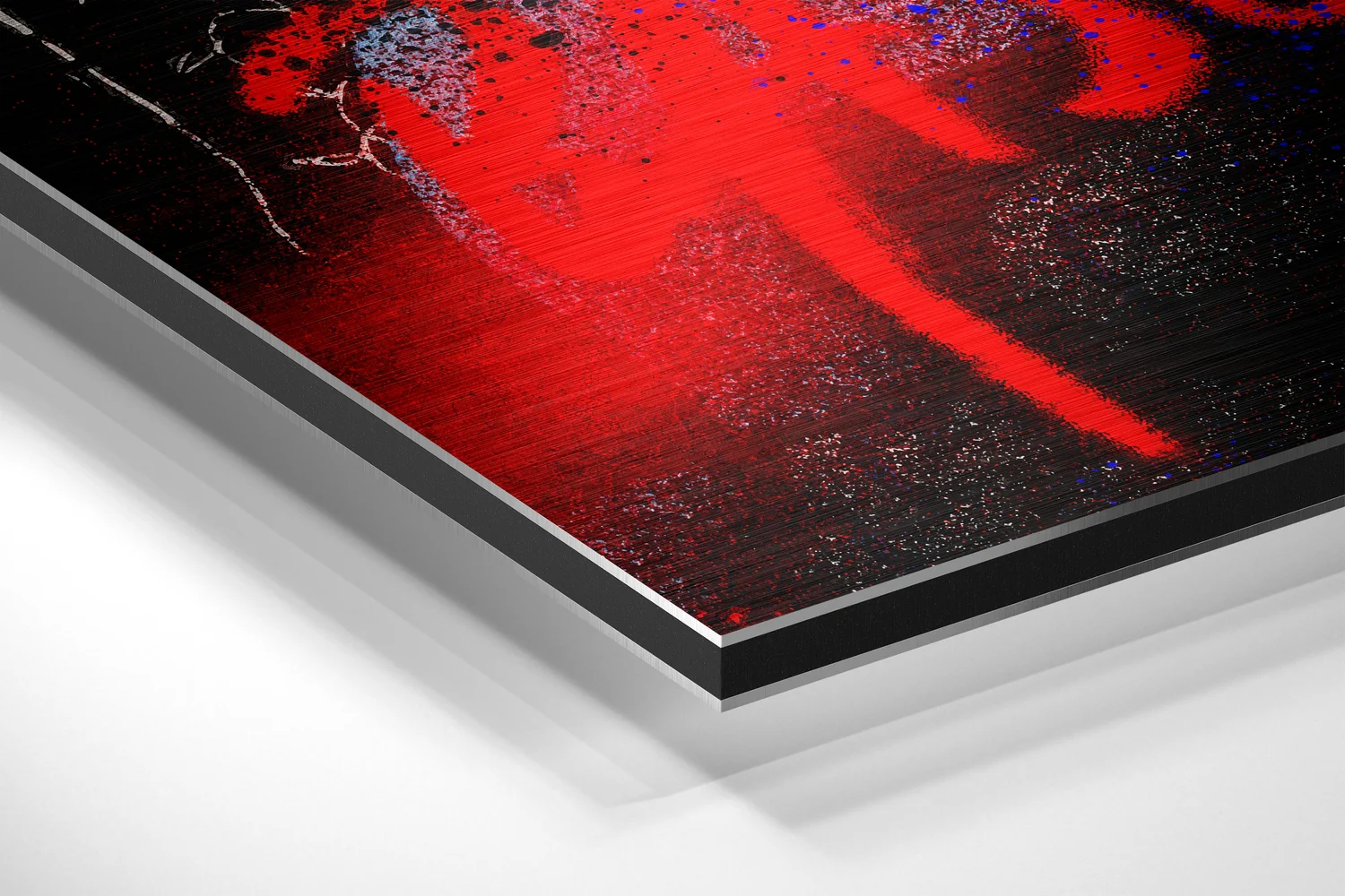 Black Mask Red Mouth Brushed Aluminum Dibond Wall Art - Image 2