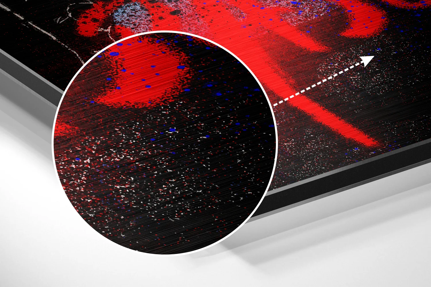 Black Mask Red Mouth Brushed Aluminum Dibond Wall Art - Image 3