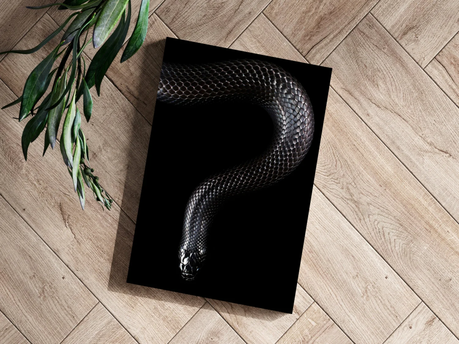 Black Snake Aluminum Print - Image 3