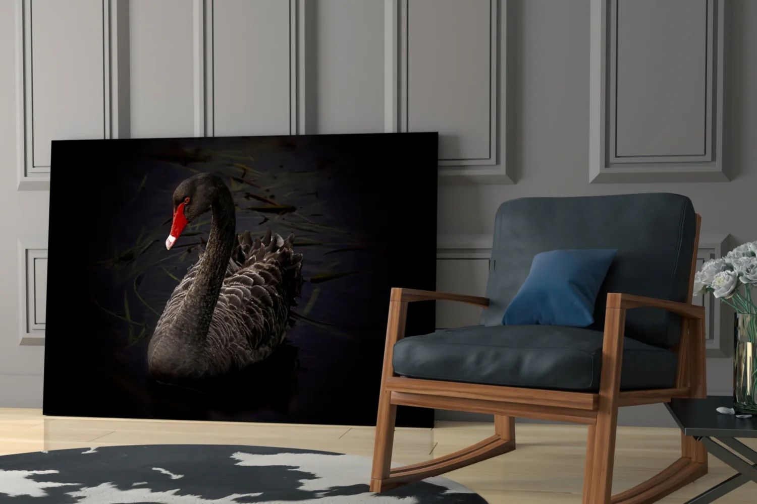 Black Swan Glass Wall Art - Image 6