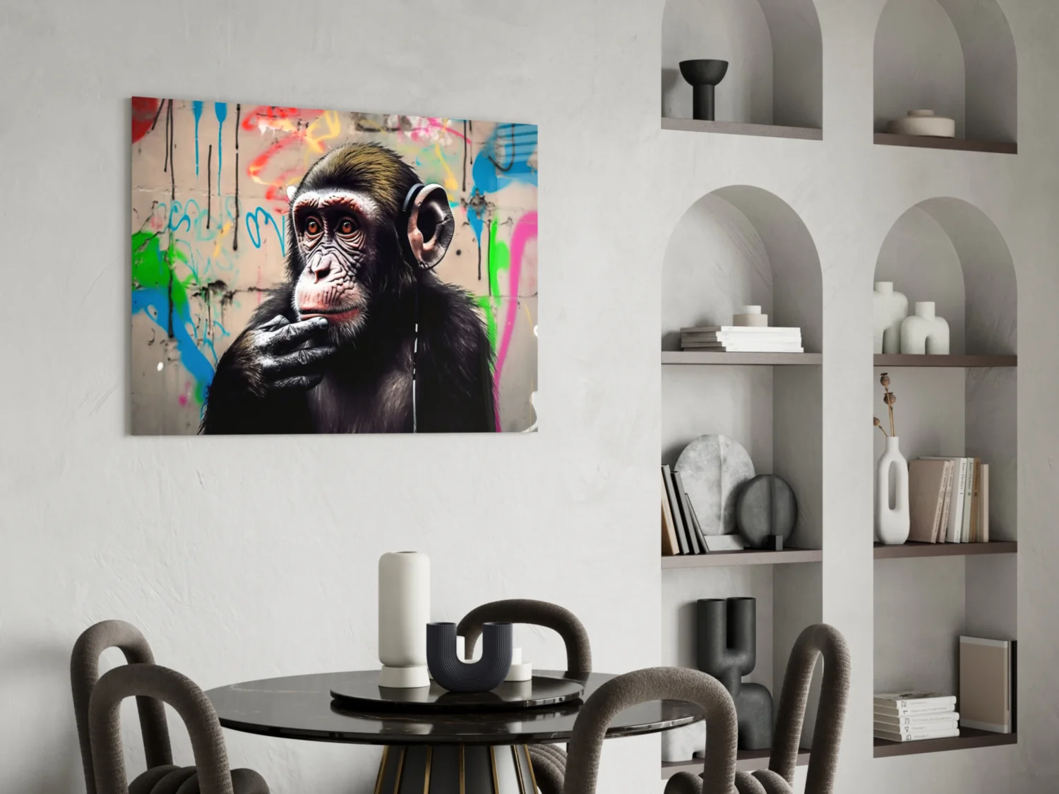 Thinking Monkey Glass Wall Art || Designer Collection - Image 5