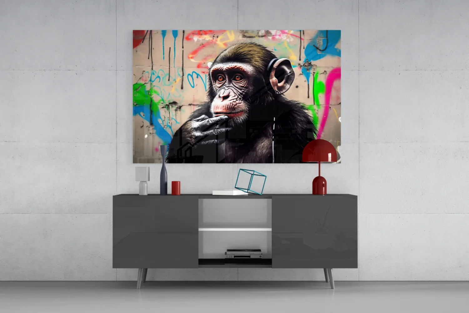 Thinking Monkey Glass Wall Art || Designer Collection - Image 8
