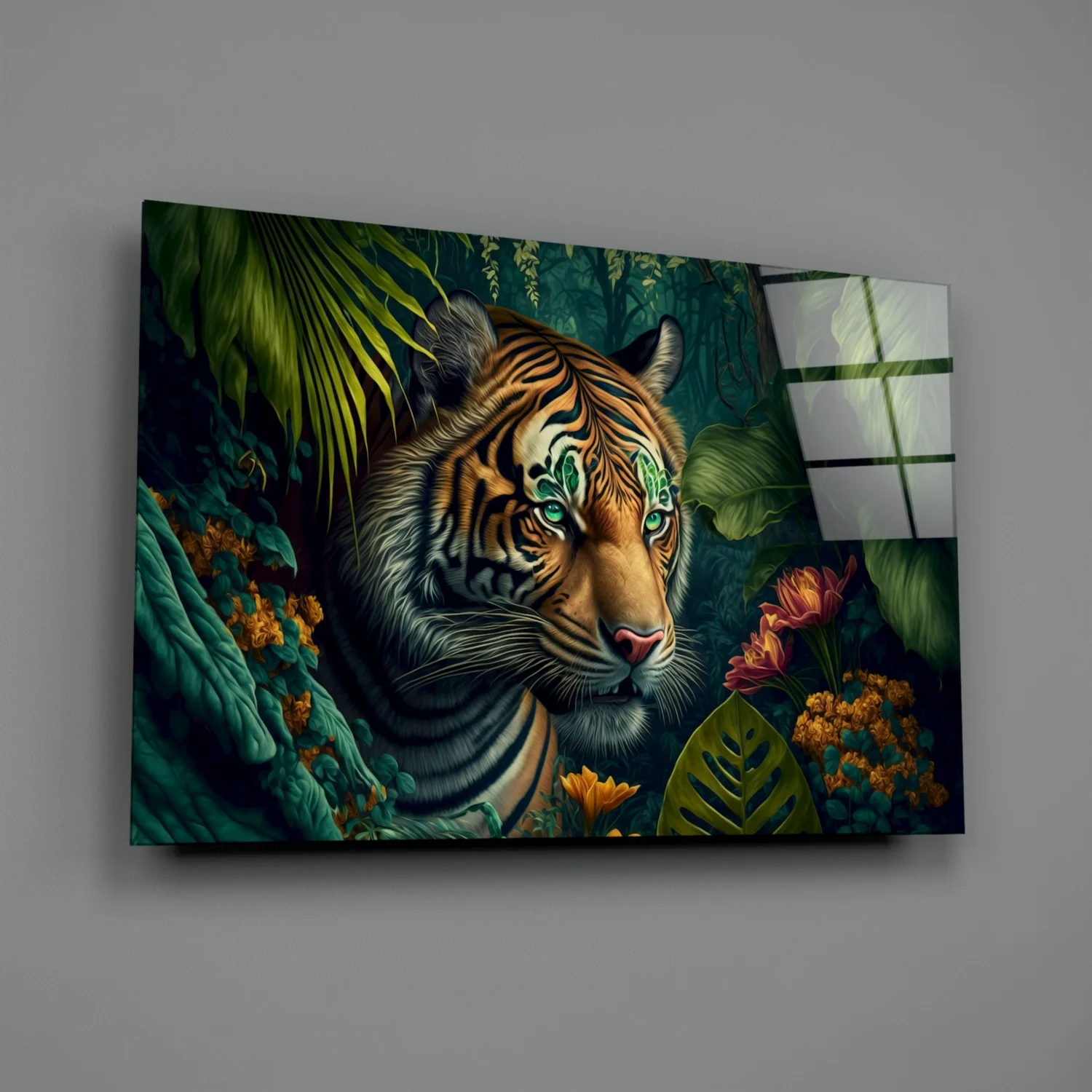 Trap Behind Flowers Glass Wall Art || Designer Collection - Image 3