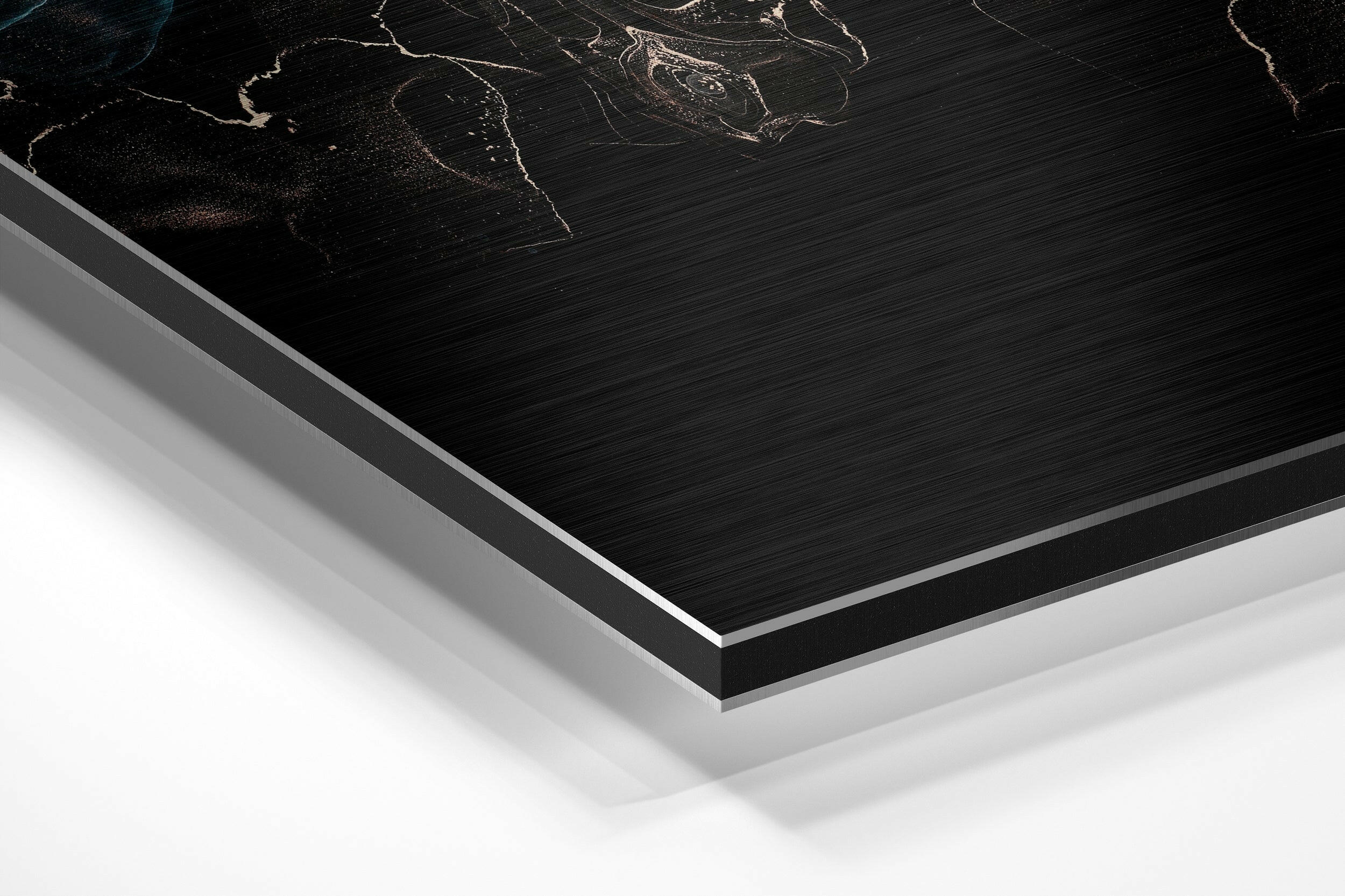 Black Turquoise Smoke Brushed Aluminium Dibond Wall Art - Image 2