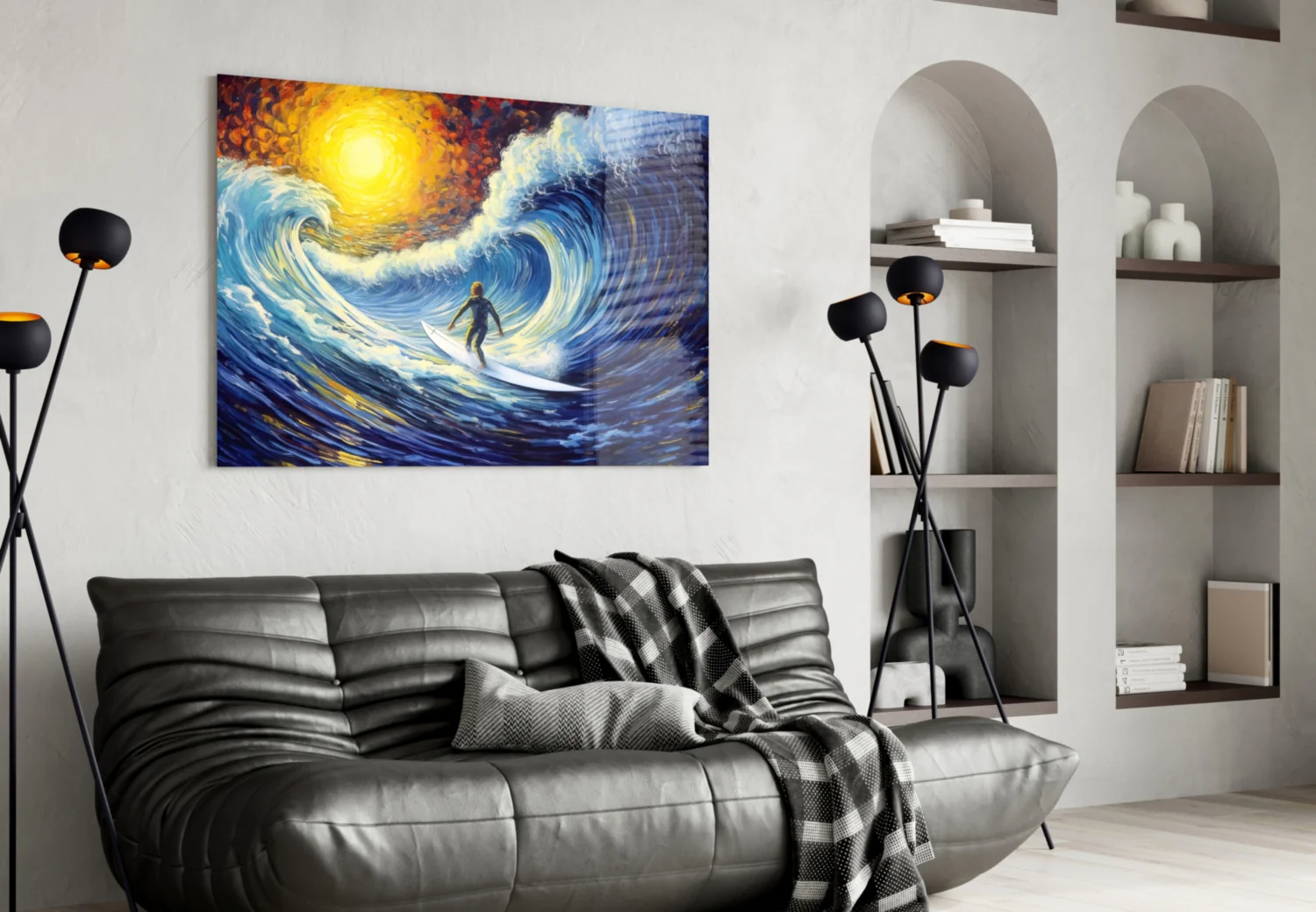 Waves Glass Wall Art || Designer Collection - Image 5