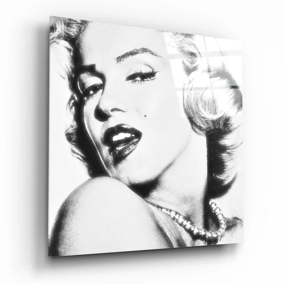 Black White Blonde Starlet Glass Wall Art