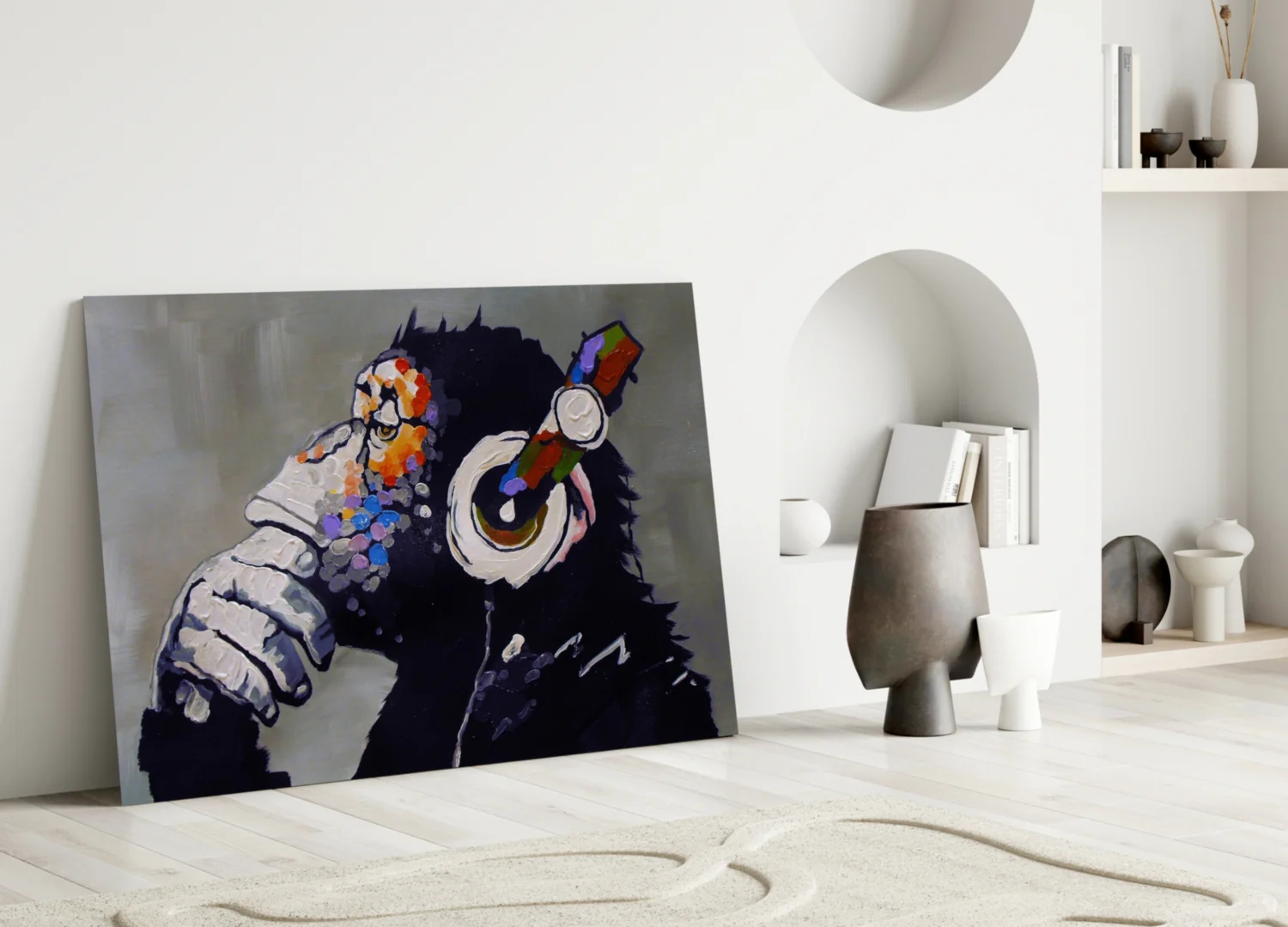 Thinking Monkey Glass Wall Art - Image 3