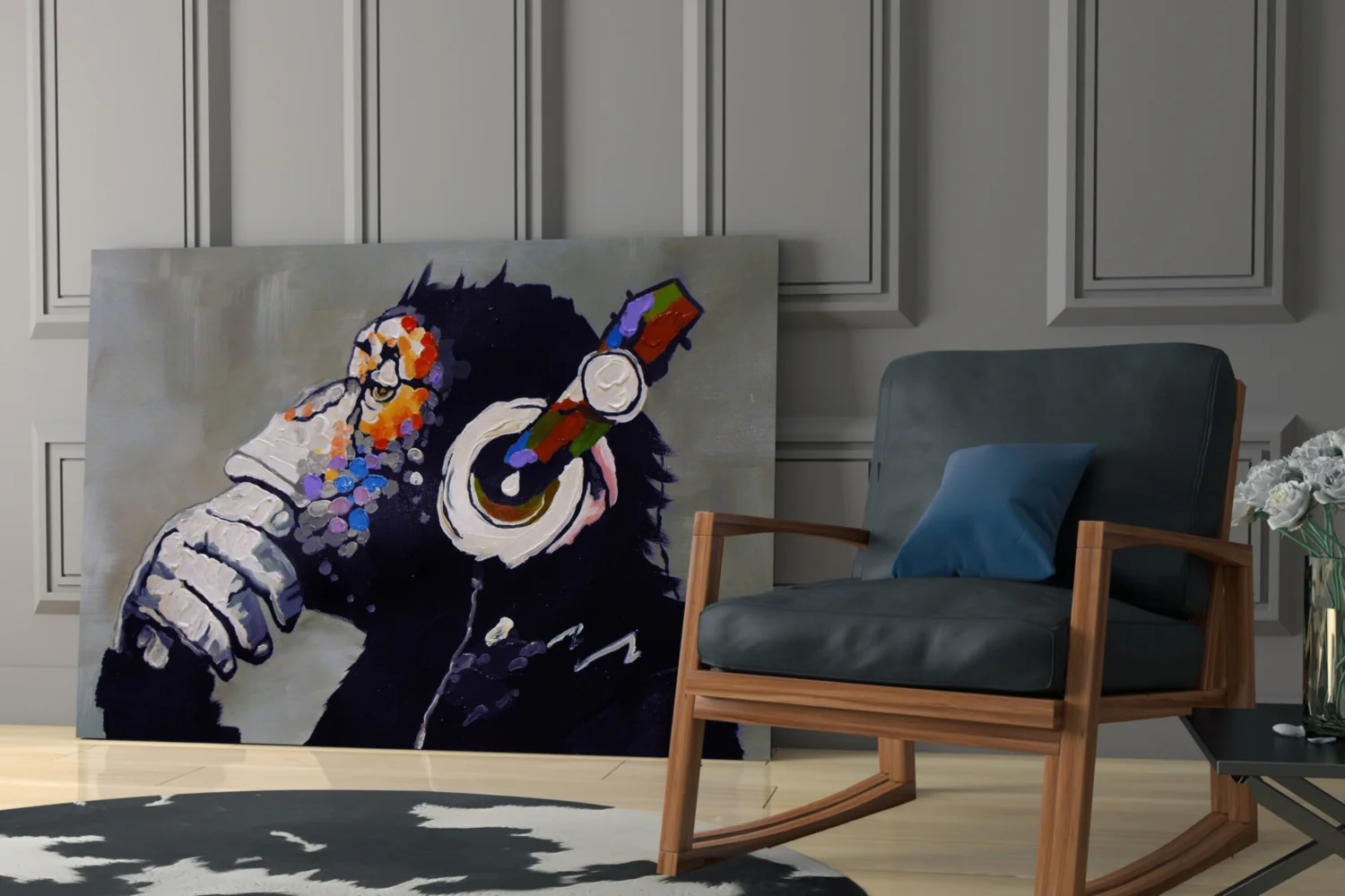 Thinking Monkey Glass Wall Art - Image 6
