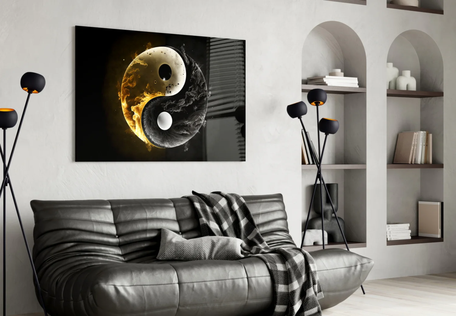 Ying Yang Glass Wall Art || Designer Collection - Image 4