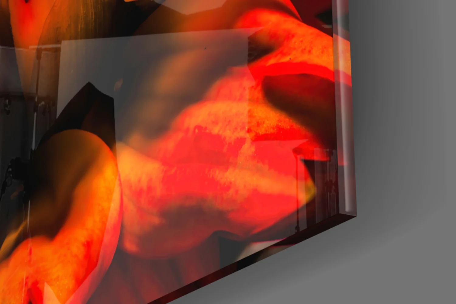Blazing Orange Spider Dahlia Glass Wall Art - Image 8