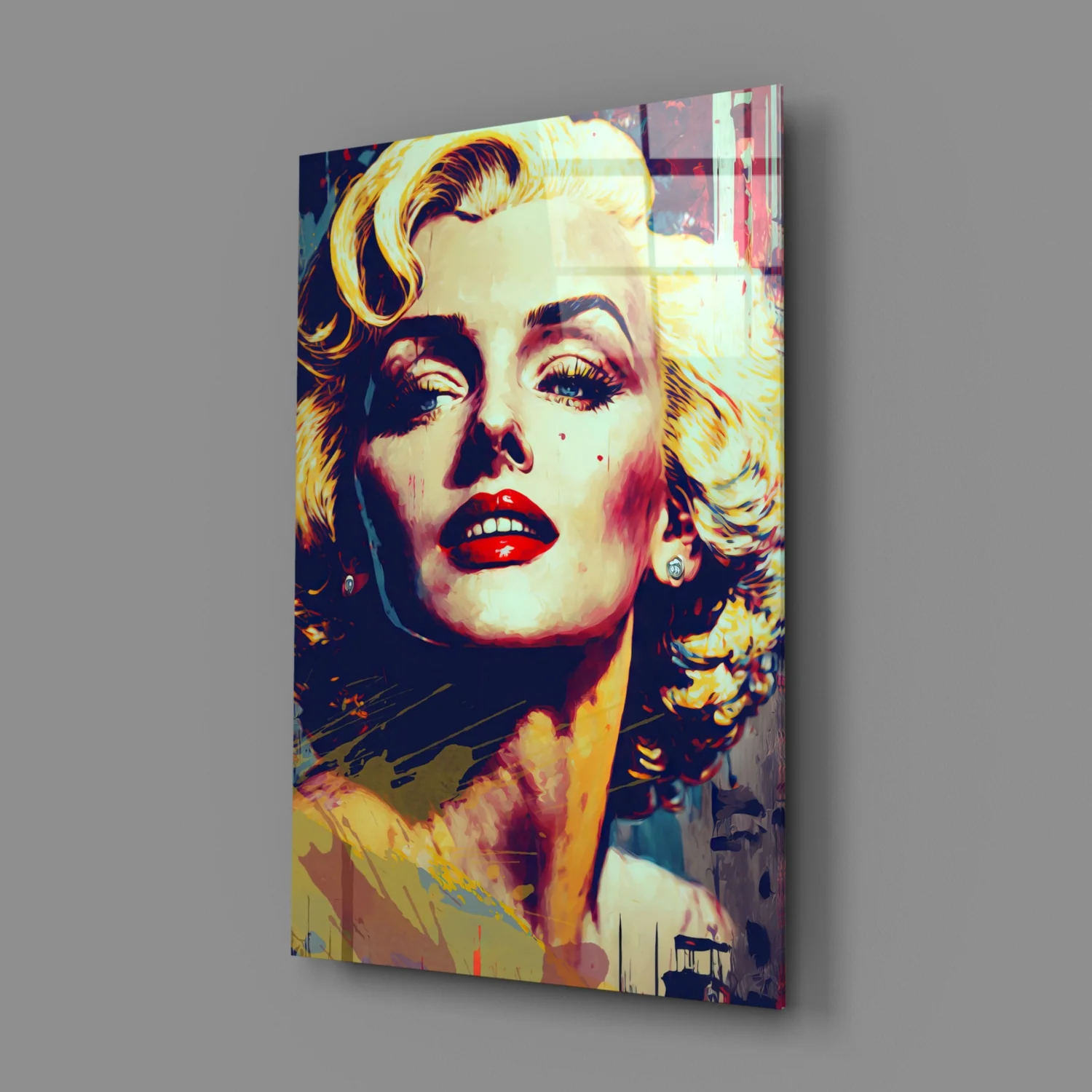 Blonde Starlet Pop Portrait Glass Wall Art - Image 3