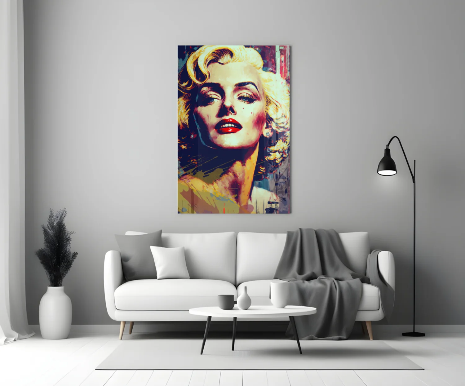 Blonde Starlet Pop Portrait Glass Wall Art - Image 4
