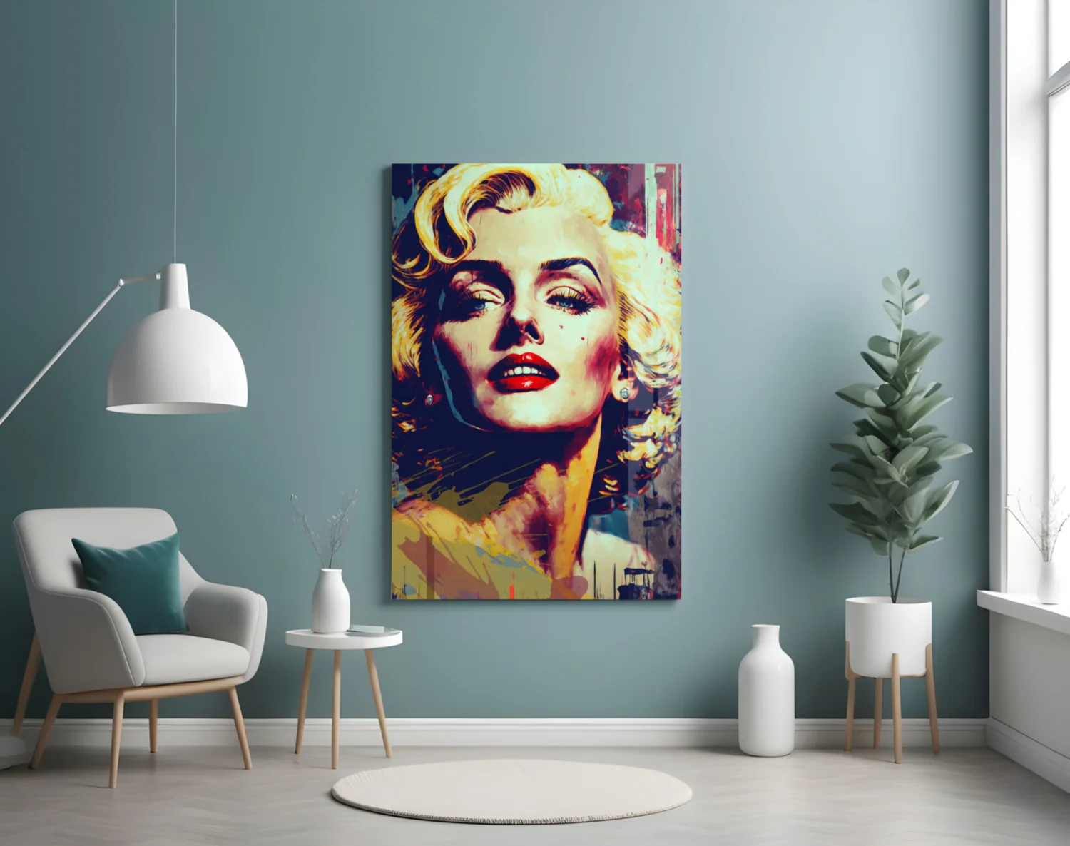 Blonde Starlet Pop Portrait Glass Wall Art - Image 5