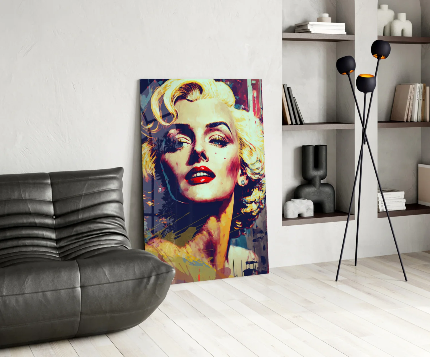 Blonde Starlet Pop Portrait Glass Wall Art - Image 6