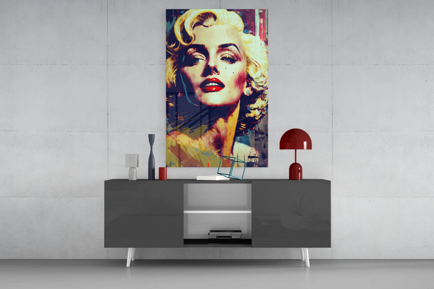 Blonde Starlet Pop Portrait Glass Wall Art - Image 9