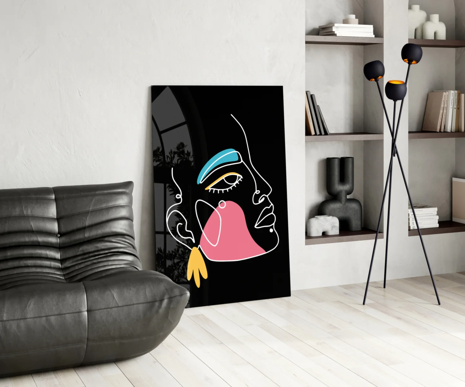 Blue Brow Side Profile Glass Wall Art - Image 5