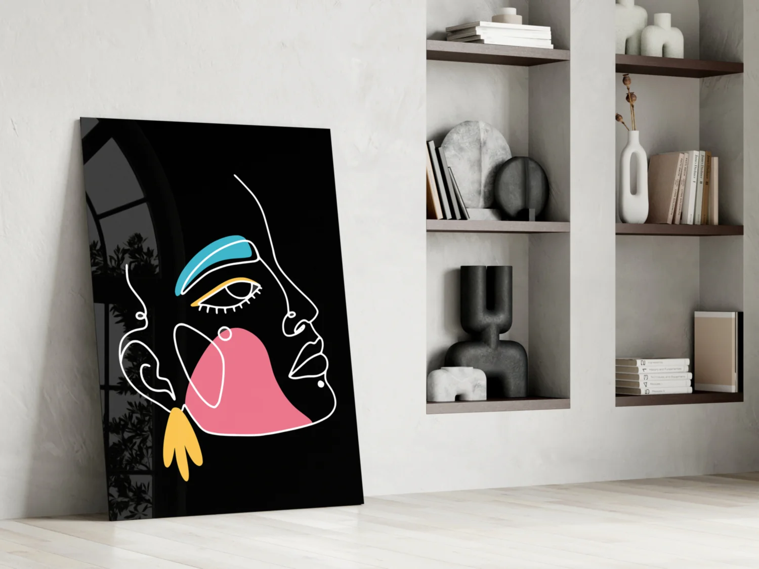 Blue Brow Side Profile Glass Wall Art - Image 6
