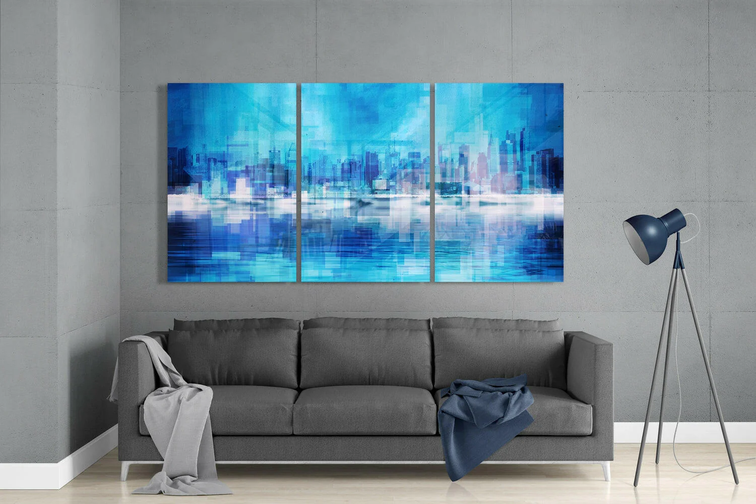 Blue City Glass Wall Art - Image 3