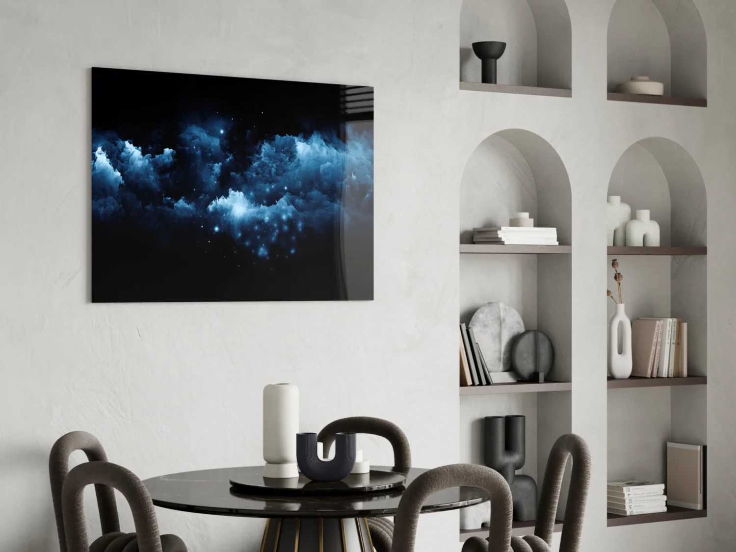 Blue Cloud Nebula Glass Wall Art - Image 5