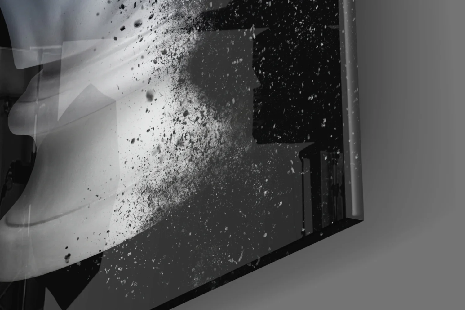 Blue Dispersion Apollo Head Glass Wall Art - Image 7