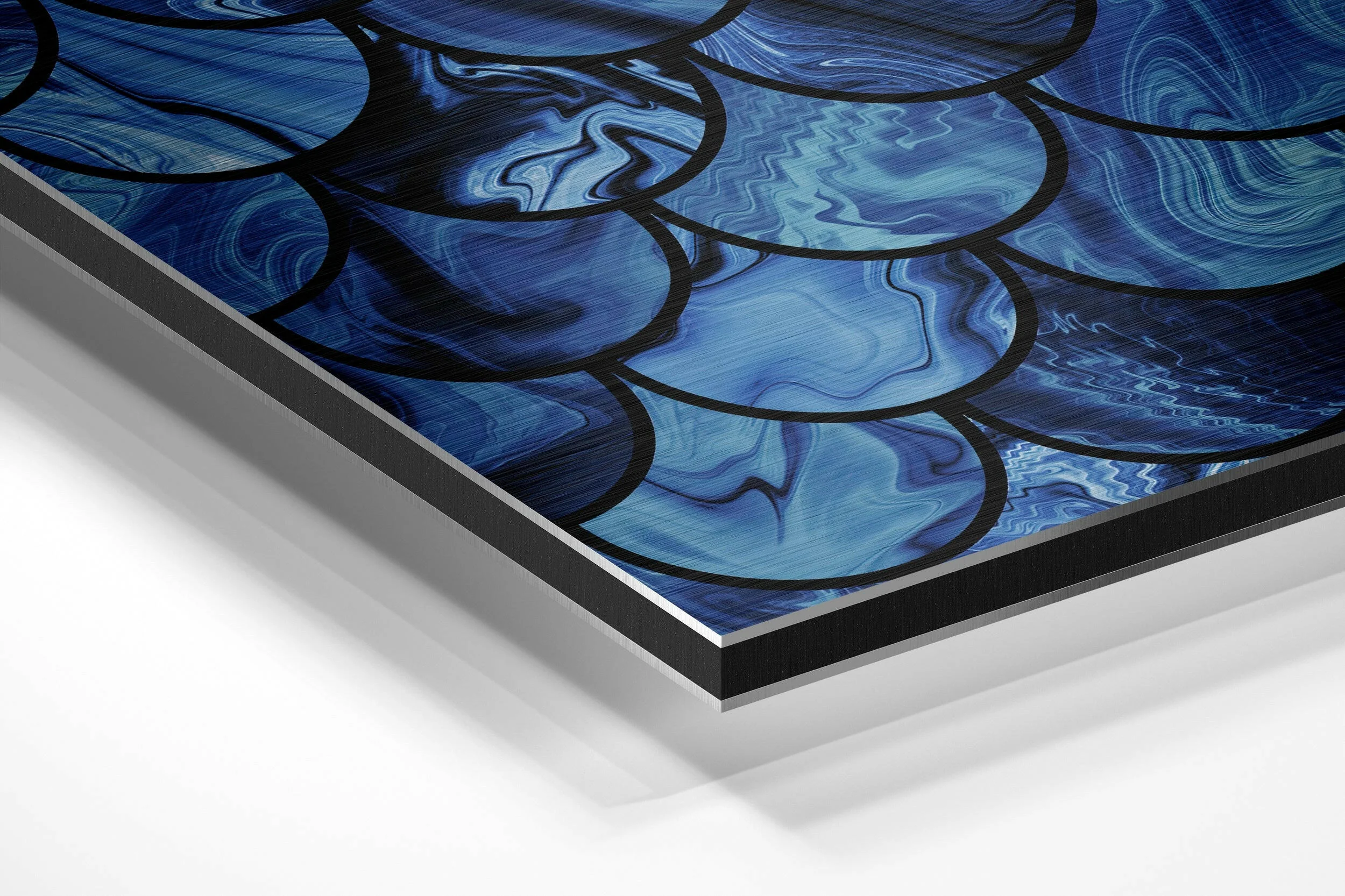 Blue Drops Brushed Aluminium Dibond Wall Art - Image 2