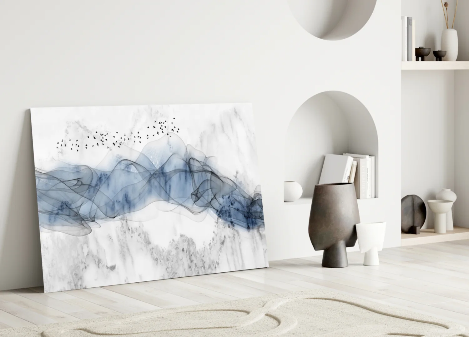 Blue Fog Glass Wall Art - Image 4