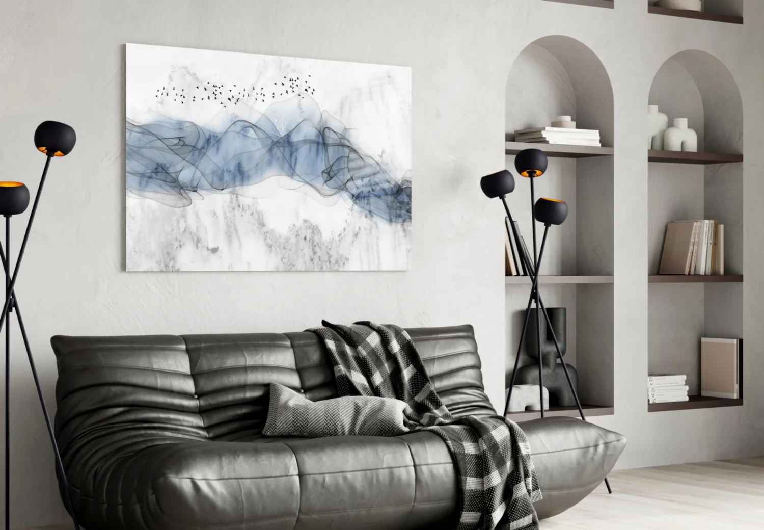 Blue Fog Glass Wall Art - Image 5