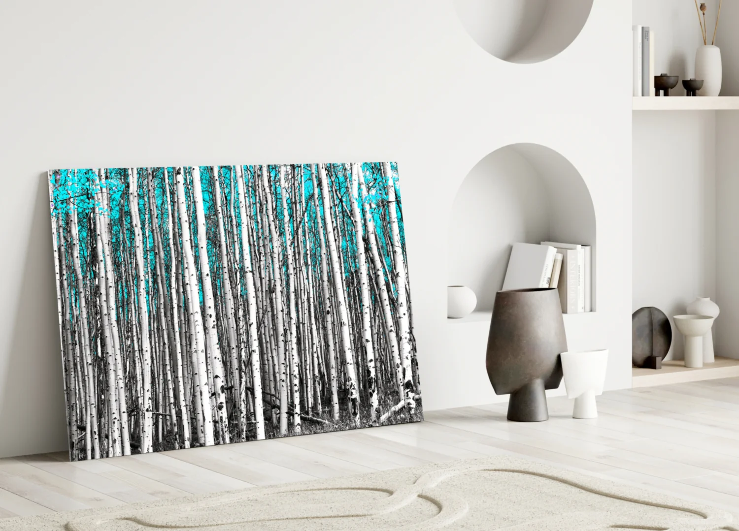 Blue Forest Glass Wall Art - Image 3