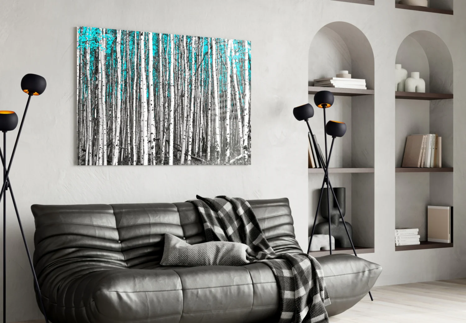 Blue Forest Glass Wall Art - Image 4