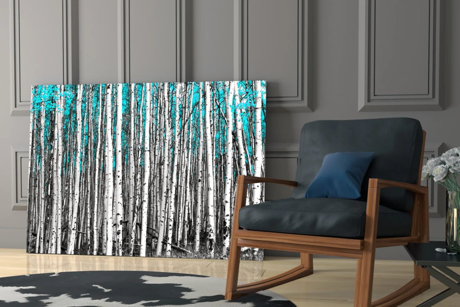 Blue Forest Glass Wall Art - Image 6