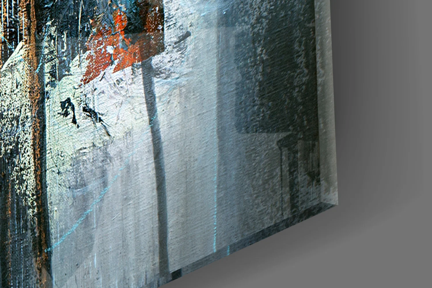 Blue Glow Dark Textured Glass Wall Art - Image 7