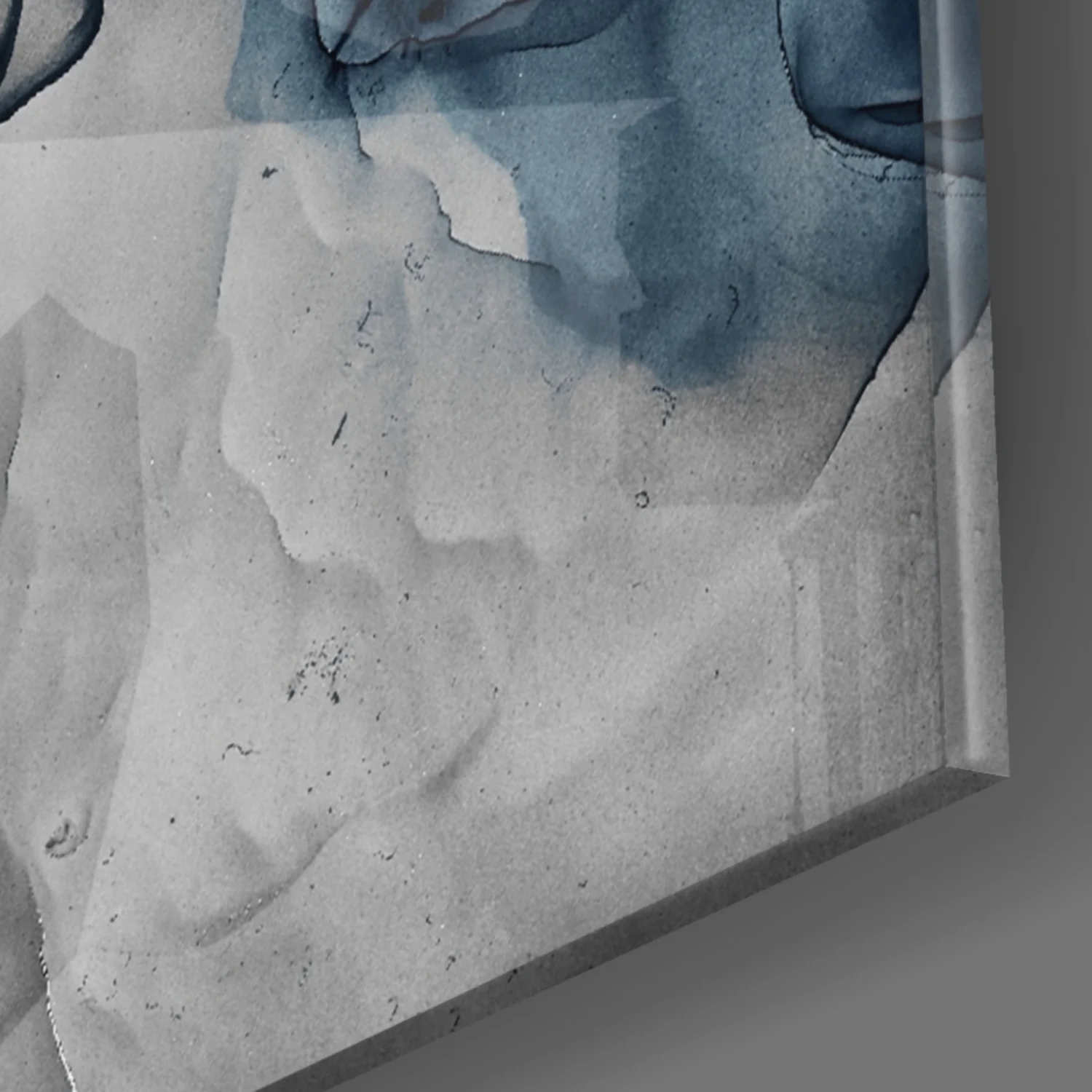 Blue Gray Ink Depth Glass Wall Art - Image 8