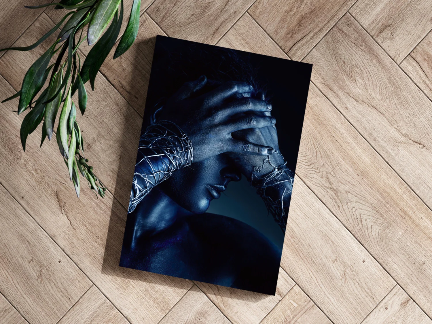 Blue Hands Barbed Wire Aluminum Print - Image 3