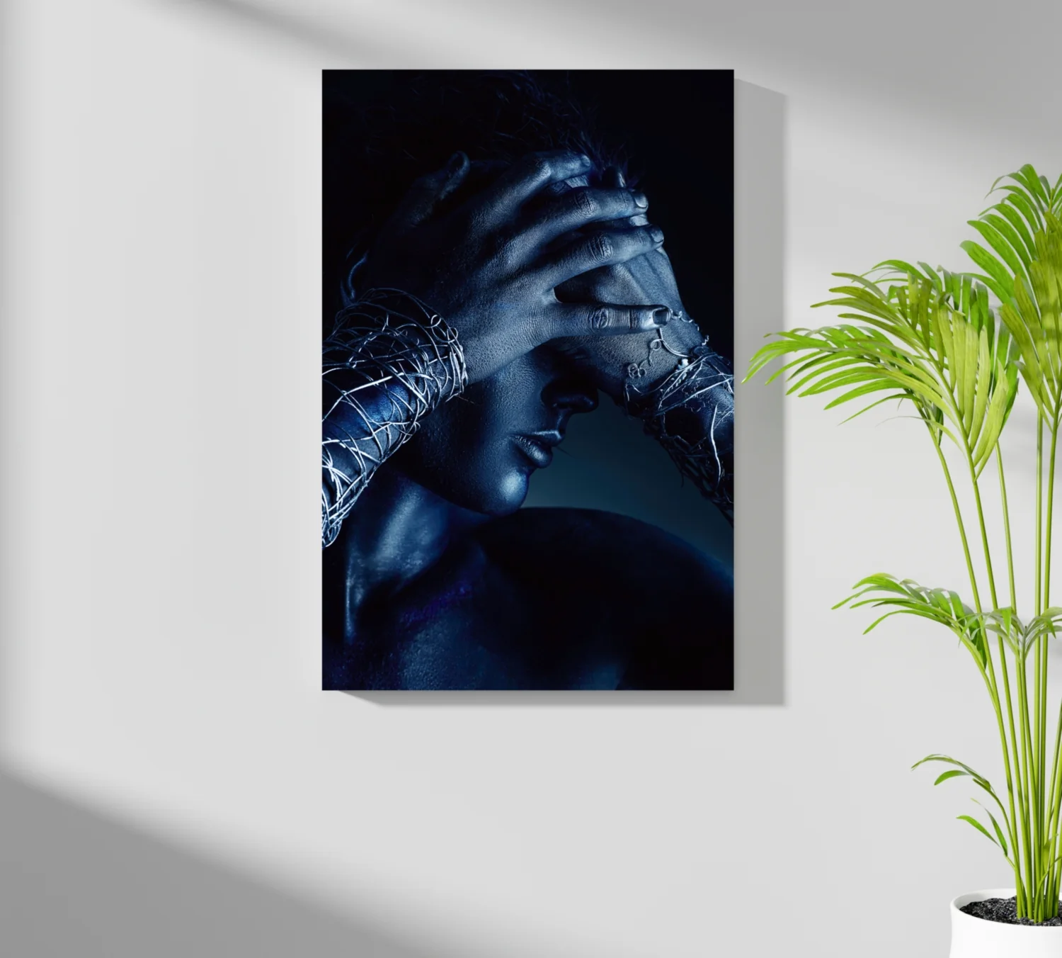 Blue Hands Barbed Wire Aluminum Print - Image 7