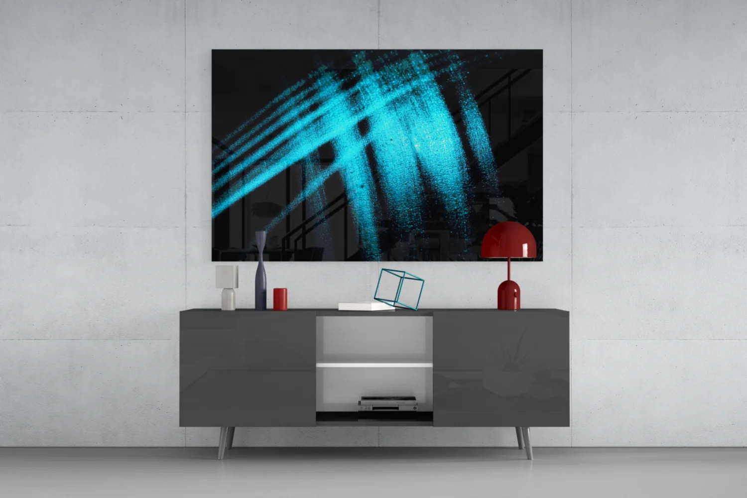 Blue Lights Glass Wall Art - Image 8