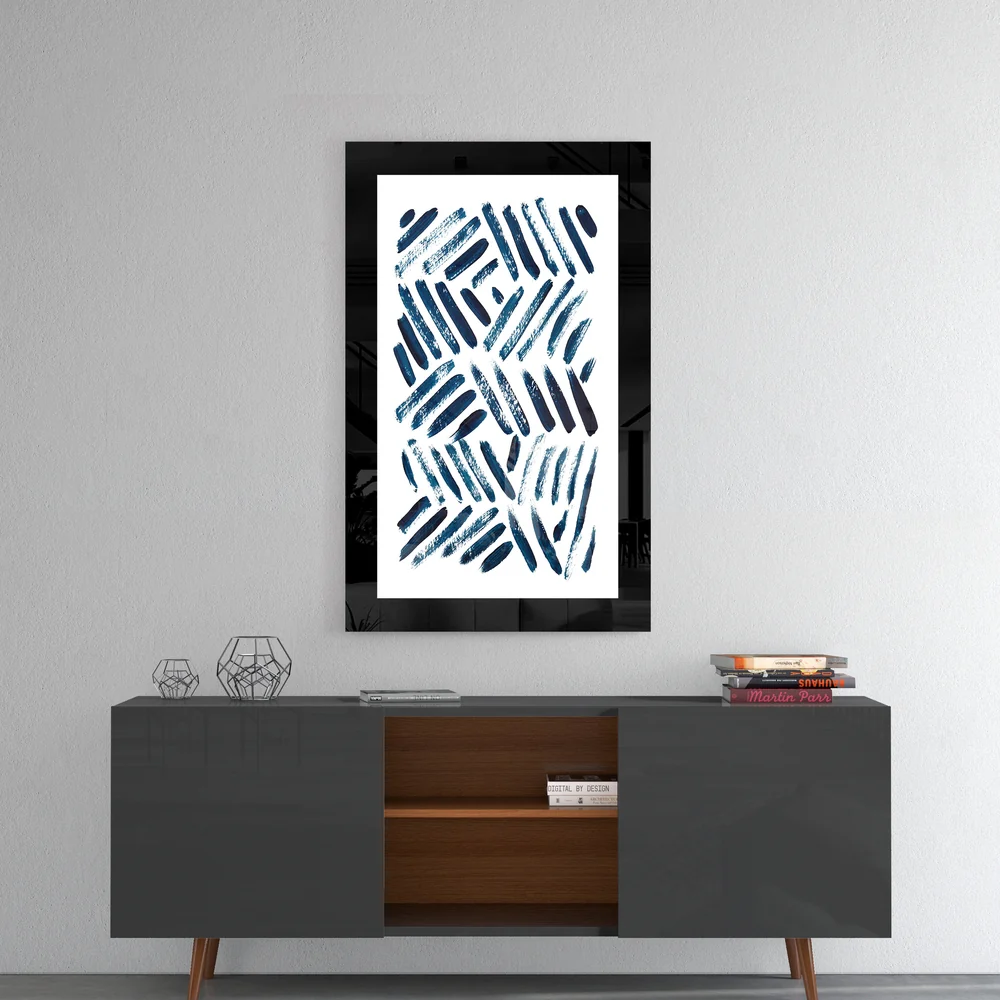 Blue Lines Glass Wall Art - Image 4