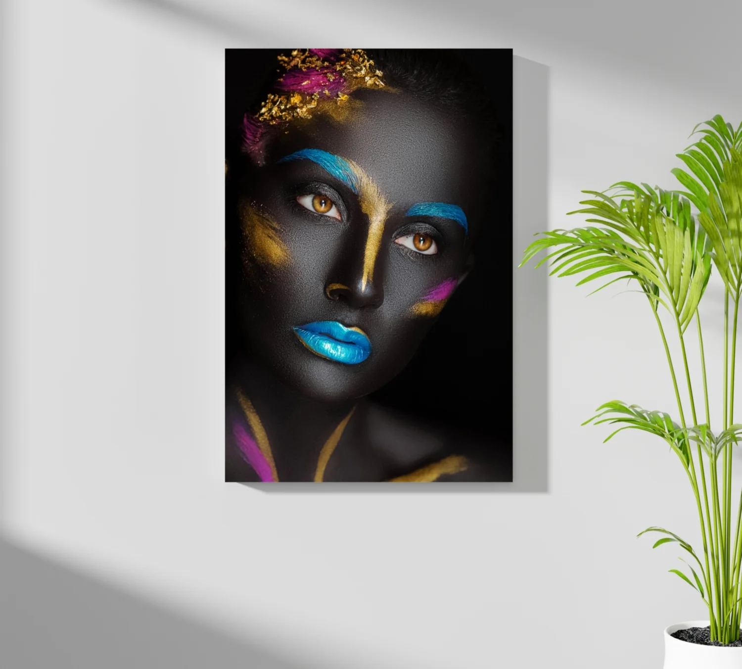 Blue Lips Gold Leaf Aluminum Print - Image 7