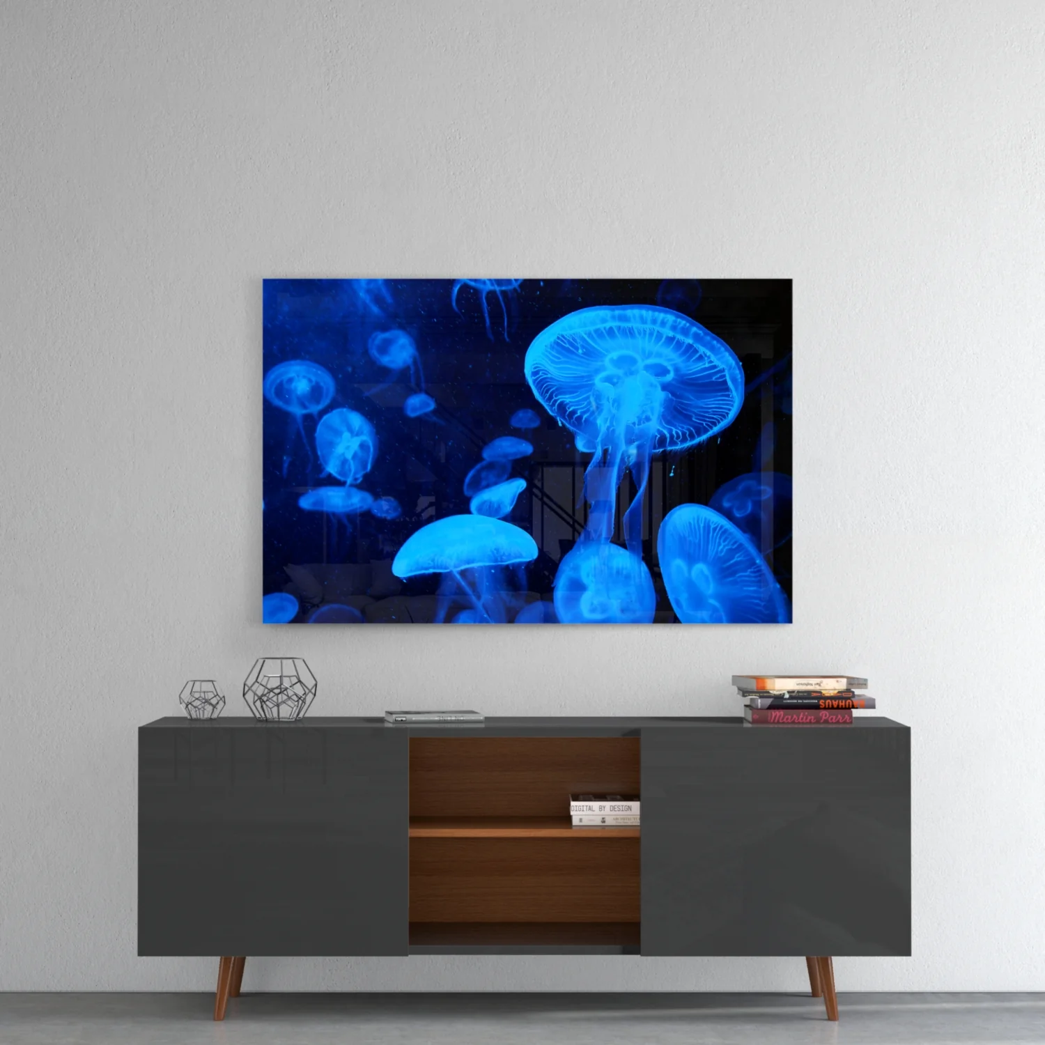 Blue Moon Jellyfish Deep Sea Glass Wall Art - Image 8