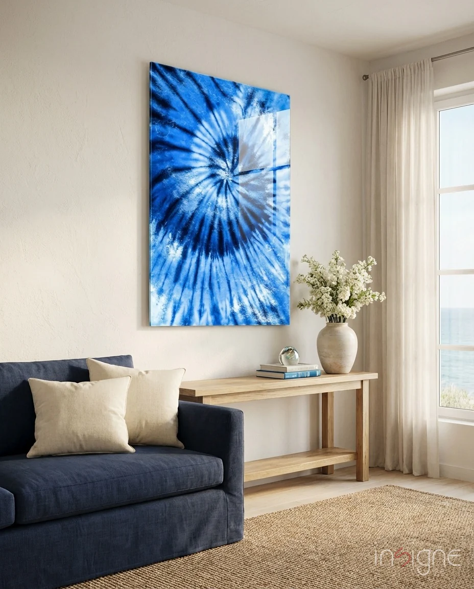 Blue Mosaic Glass Wall Art