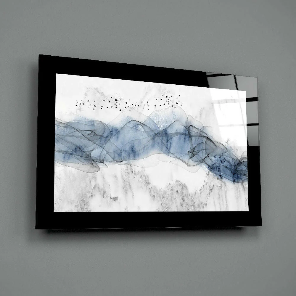 Blue Nebula Glass Wall Art - Image 2