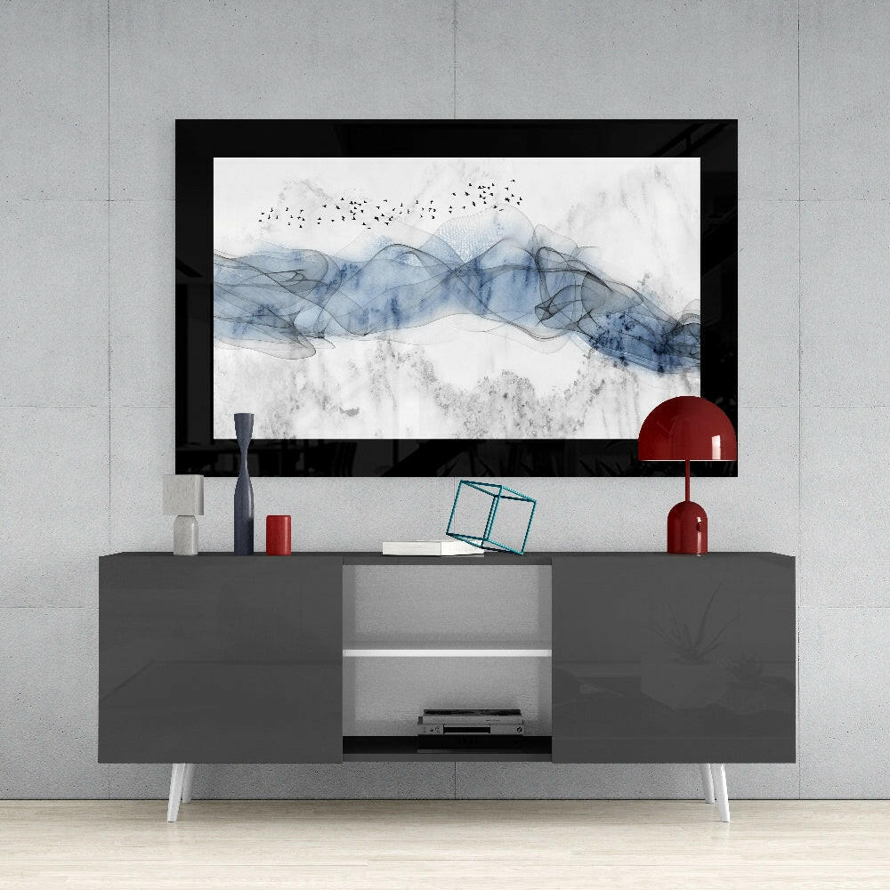 Blue Nebula Glass Wall Art - Image 4