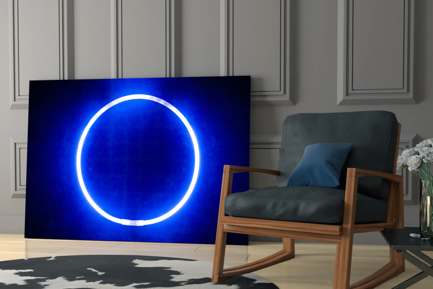 Blue Ring Glass Wall Art - Image 6