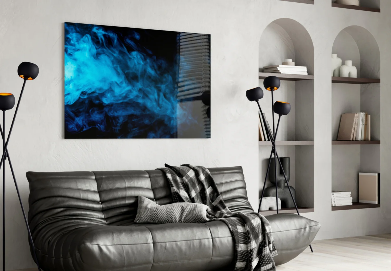 Blue Smoke Glass Wall Art - Image 4