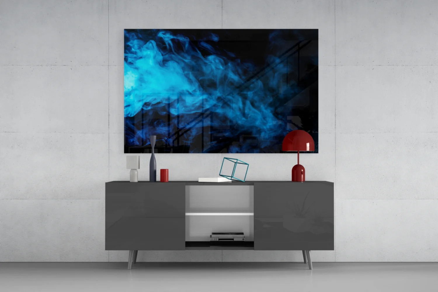 Blue Smoke Glass Wall Art - Image 8