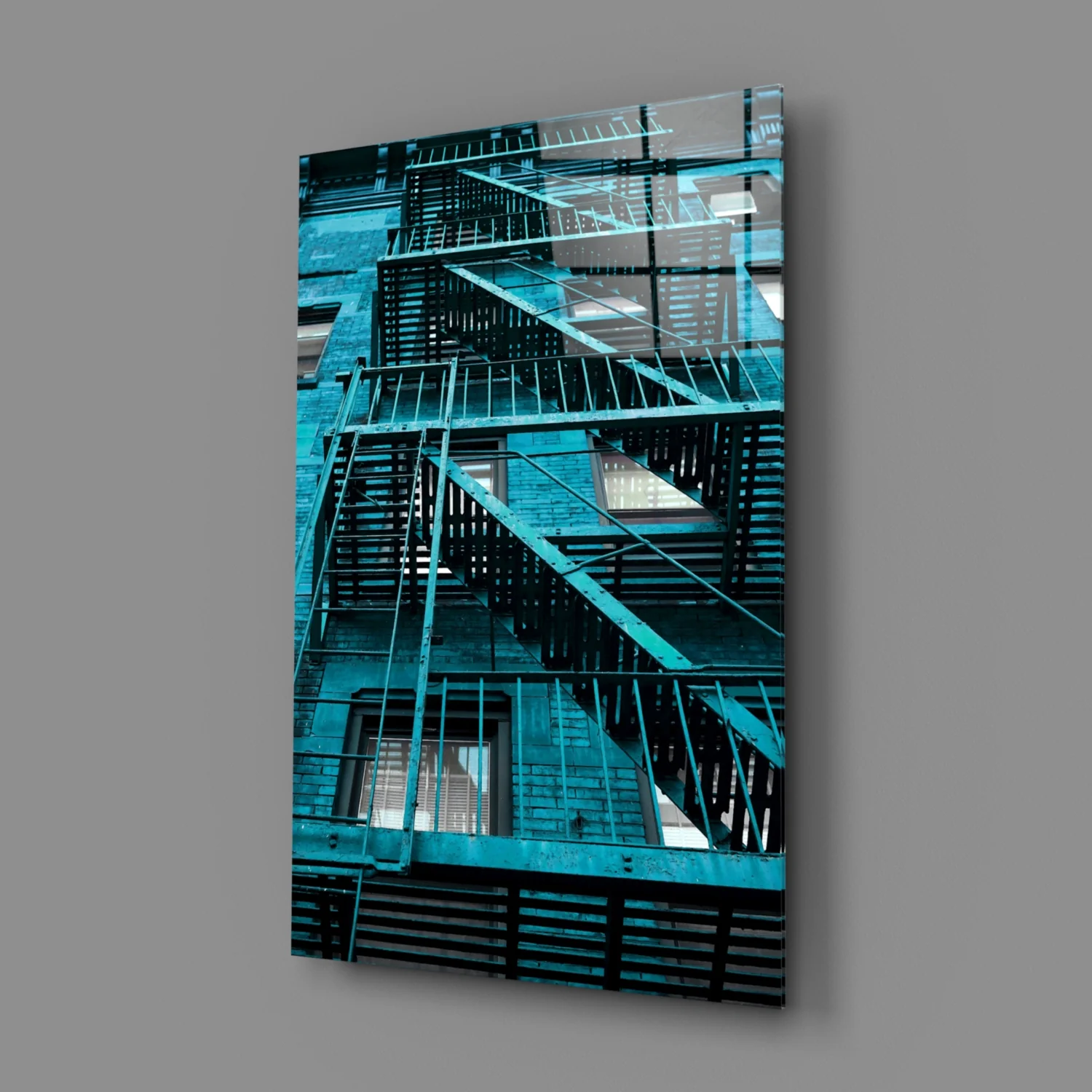 Blue Stairs Glass Wall Art - Image 3