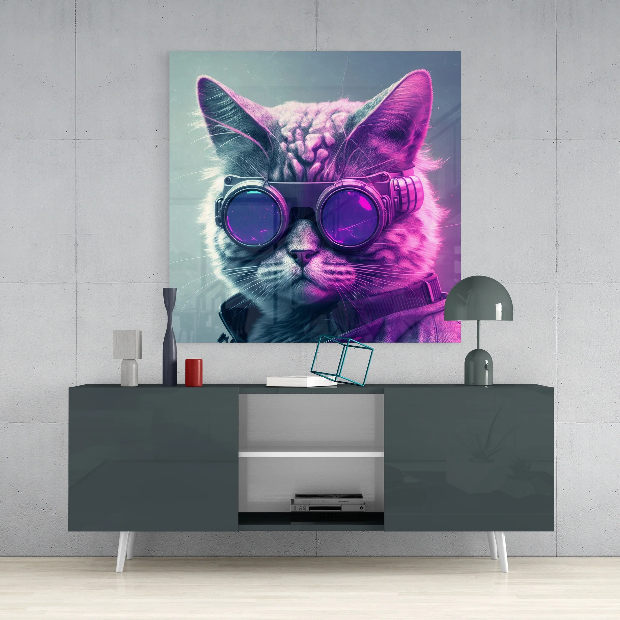 The Cat Glass Wall Art || Designers Collection - Image 4