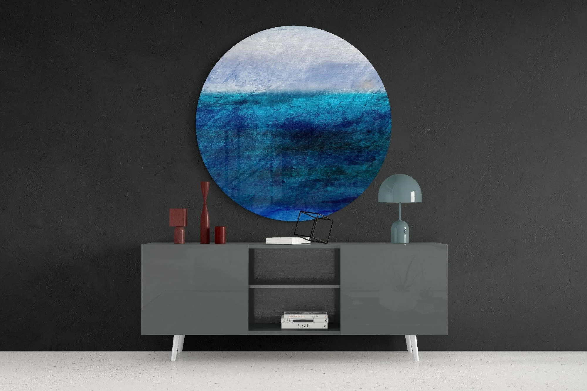 Blue Tones Glass Wall Art - Image 4