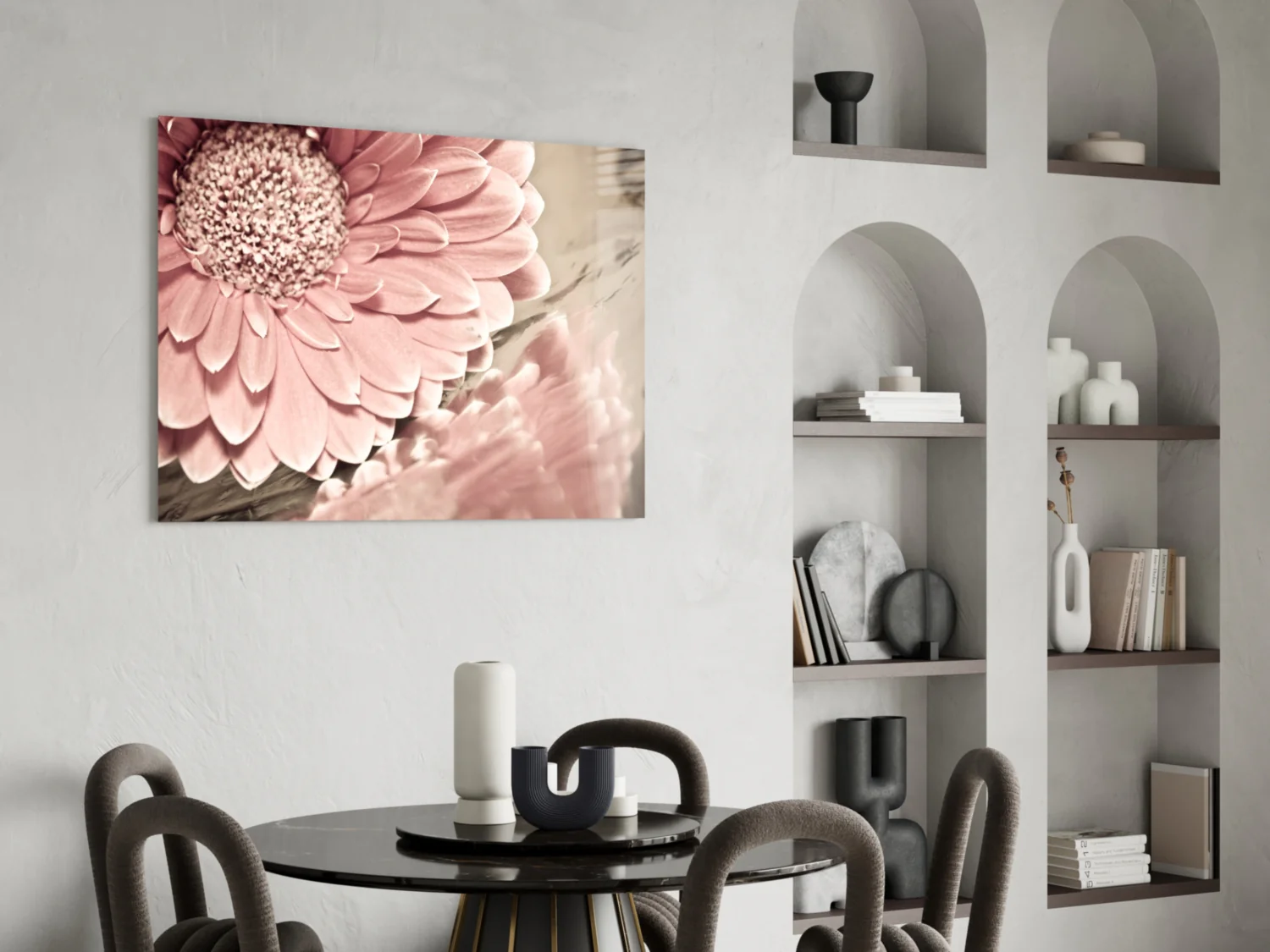 Blush Gerbera Daisy Macro Glass Wall Art - Image 6