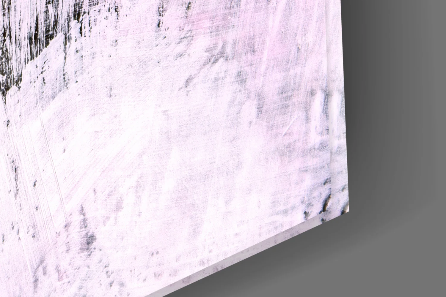 Blush Pink Black Brushstroke Glass Wall Art - Image 8