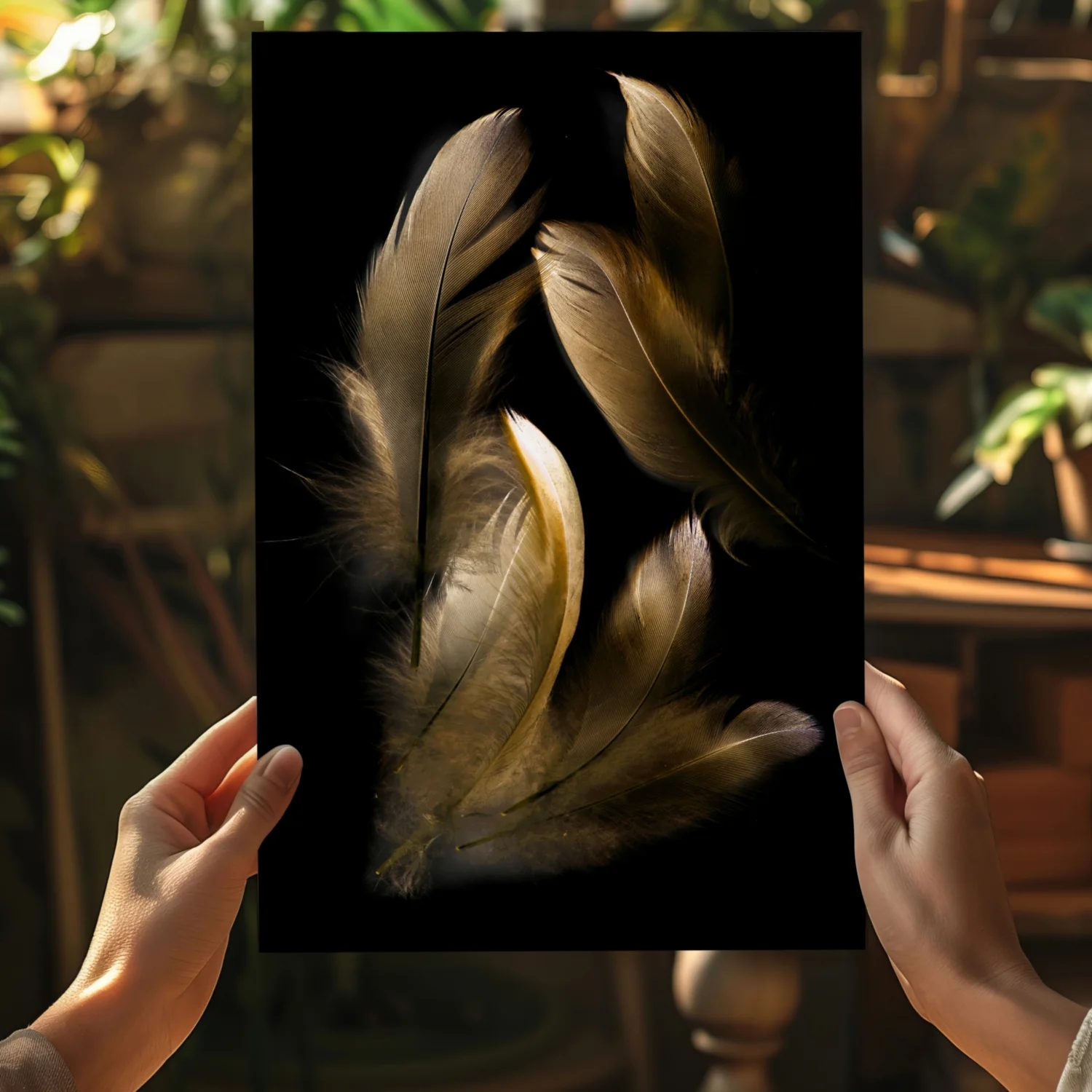 Bronze Feather Aluminum Print - Image 5